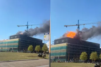 Vlammen op hoogte in Utrecht: seniorencomplex in aanbouw getroffen door flinke brand
