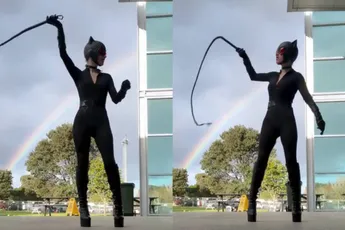 Catwoman cosplay shoot verliep toch niet helemaal volgens plan
