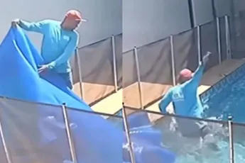 Zwembadonderhouder bleek die dag ook een held zonder cape, redt hondje van verdrinkingsdood
