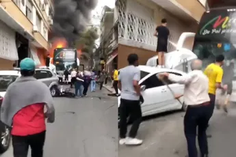 Bus met 55 scholieren rolt in vlammenzee na botsing met stroomkabels in het Braziliaanse Porto Alegre