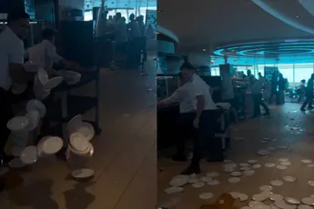 Royal Caribbean-cruise in chaos door vallende borden en glazen