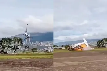 Vliegtuig stort neer bij opstijgen in Venezuela: toestel verandert direct in vuurbal