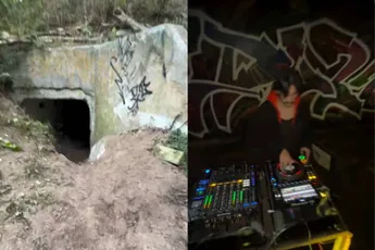 Oude Duitse bunker toch wel een coole plek voor een illegale rave