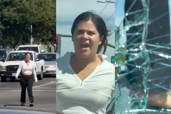 Dame met meltdown reageert nogal heftig op claxon