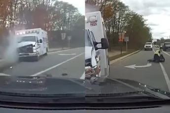 Man jat ambulance met patiënt én broeder erin, eindigt in vuurzee