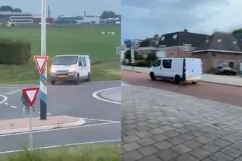 Achtervolging van bestelbus eindigt in chaos: politieauto’s in puin, WhatsApp ontploft met filmpjes