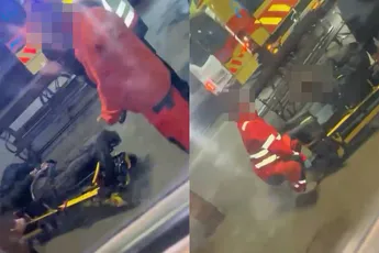 Hongaarse ambulancebroeder trapt patiënt vol tegen het hoofd — allemaal vastgelegd op video