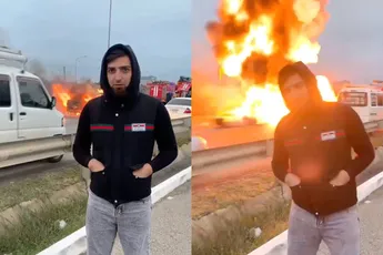 Brandende auto fotograferen wordt extra spannend als hij ontploft