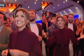 Dilan Yesilgöz doet hele domme dansie op VVD-feest en gaat viraal