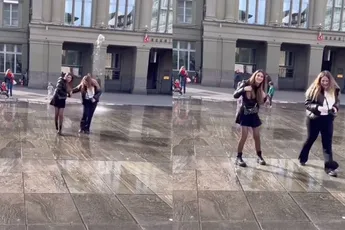 Fontein in Bern speelt even voor bidet