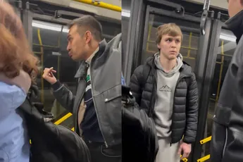 Irritante kerel krijgt een lesje geleerd in de bus