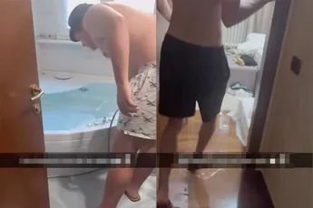 Niet handig: vergeten kraan van bad uit te zetten in hotel