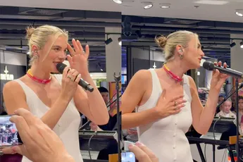 Vooraan staan bij optreden van Zangeres Maan in de Bijenkorf is misschien geen straf