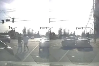 Bizarre verkeersruzie in Richmond eindigt met plat spiegeltje