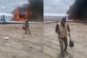 Vliegtuig met Congolese minister glijdt van baan en vliegt in de hens: iedereen er levend uit