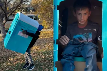 Dixi als Halloween-outfit, best geniaal gedaan