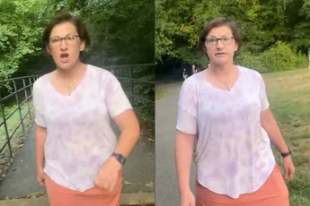 Karen gaat compleet gangster tegen jongeman die door “haar” woonwijk loopt