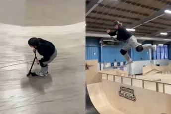 Landing na trucje met step in skatepark laat enkel niet goed achter