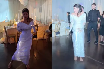 Bruid gaat even vol Michael Jackson tijdens Billie Jean