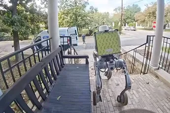 Bezorgrobot gaat wel héél drastisch ten onder tijdens pakketje afleveren