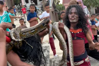 Michael Jackson-look-a-like "zoals hij er nu uitziet” ontsnapt maar net aan wurgslang