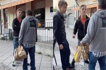 Zoon van winkeleigenaar klapt winkeldief knock-out