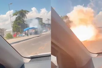Straat verandert in chaos wanneer vuurwerkkraam ontploft in Belford Roxo