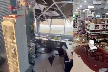 Compilatievideo: zware aardbeving (6,5) schudt Mexico