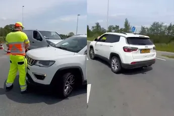 Video: verkeersregelaar op A2 meegesleurd door automobilist, werkgever spreekt van poging tot doodslag