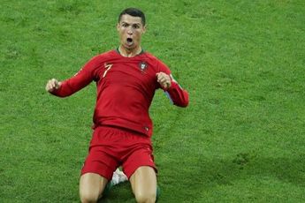 Hattrick Ronaldo brengt Portugal naast Spanje