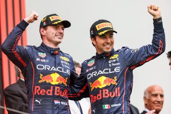 Verstappen en Pérez bezorgen 1-2 voor Red Bull, Leclerc begaat enorme fout