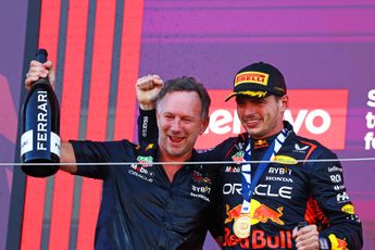 Ondertussen in F1 | Verstappen beloont Horner met champagnedouche op podium in Suzuka