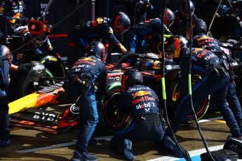 Pitstopteam Red Bull pas klaar als de vlag is gevallen: 'Dat zagen we vorig jaar met Verstappen'