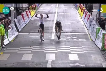 Sunweb beleeft topdag in Parijs-Tours: Pedersen wint, Nieuwenhuis derde