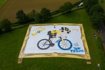 Tour de Tietema en Swapfiets verbreken wereldrecord met canvas voor Van Aert