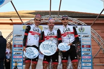 Polanc, Ayuso en Covi roemen ploeg na volledig UAE Team Emirates-podium in Trofeo Laigueglia
