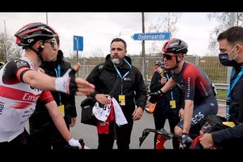 🎥 Pogacar vuurt frustratie af op Van Baarle na verloren sprint in Vlaanderen