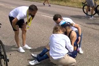 🎥 Wéér crash in Tour de France Femmes: Norsgaard uit koers, Bastianelli huilend op de fiets