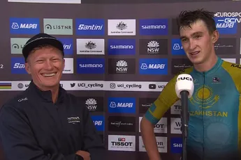 Good-old Vinokourov fungeert als tolk voor wereldkampioen Fedorov: 'Gevoel dat ik kon winnen'