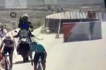Update | 🎥 Helikopter laat finishhekken in Ronde van Oman vliegen, piloot uit koers gezet