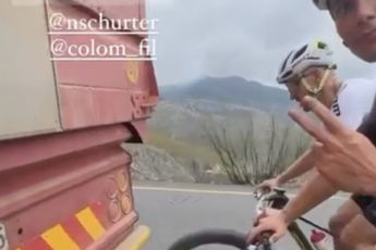 'Eén van de gevaarlijkste dingen die je kan doen op de fiets'; MTB'ers Schurter, Sarrou en Colombo de fout in