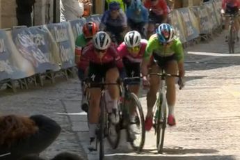 Waaiers deren Wiebes niet, duw in finale wel: Vollering wint na juryoordeel tweede etappe Ronde van Burgos