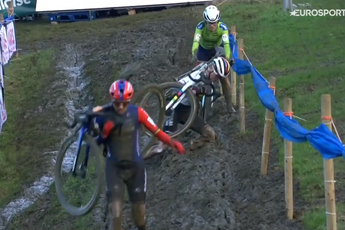 🎥 Fem van Empel's left knee requires stitches following fall in the New Year's cyclo-cross race in Baal