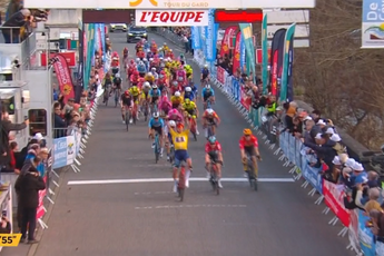 Mads Pedersen blasts past everyone in the Star of Bessèges, claiming his first win of the season before Milan Menten