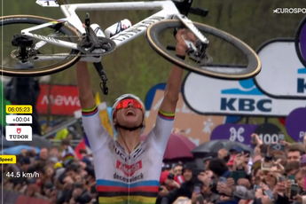 Van der Poel pokert, test, wacht en haalt dan genadeloos uit voor derde zege in Ronde van Vlaanderen