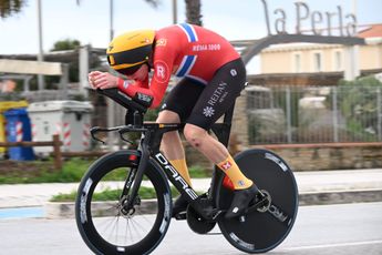 Met de gedachten bij de supporter langs het parcours, maar Wærenskjold wint na flinke vertraging tijdrit in België