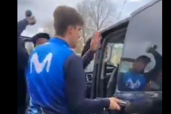 🎥 Movistar employees clash with 'fans' in Paris-Roubaix: hitting car, throwing water bottles, and some very harsh words