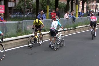 🎥 Visma | Lease a Bike ziet Gesink op eerste Giro-dag lelijk vallen, band Affini klapt op merkwaardige wijze