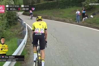 🎥 Further Setbacks for Visma: Olav Kooij Injured in Giro, Valter also crashed