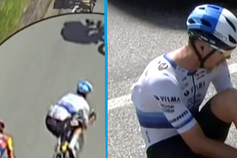 🎥 Gifbeker Visma | Lease a Bike nog niet leeg: Laporte valt hard in Giro nadat hij put over het hoofd ziet